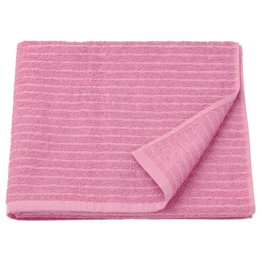 Soft Pink Ribbed Bath Towel